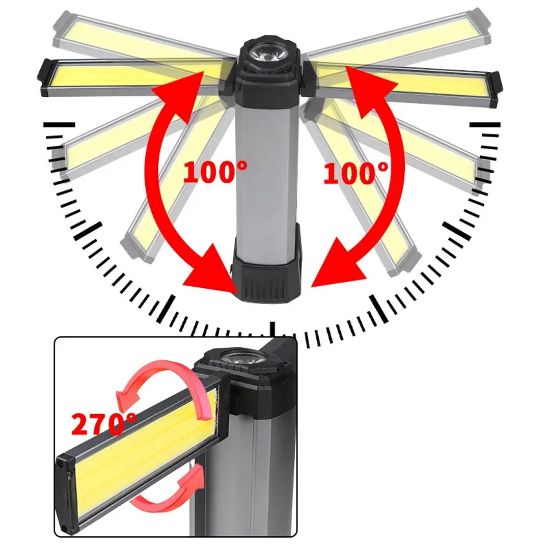 POWERMASTER PM-24565 25 WATT USB - TYPE-C GİRİŞLİ P50 VE COB LEDLİ 2 KANATLI KOLLU ÇALIŞMA LAMBASI resmi