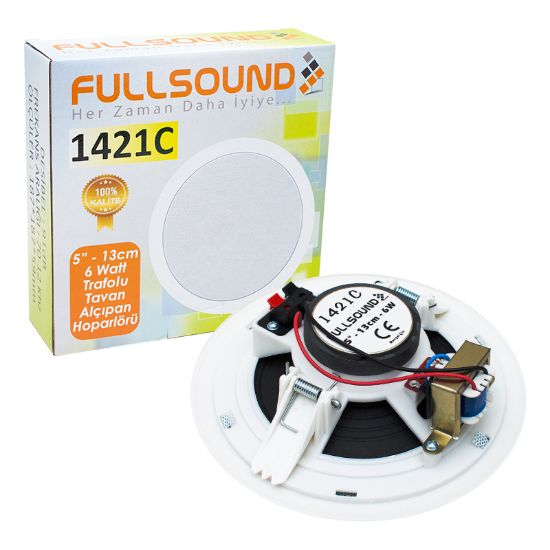 FULLSOUND 1421C 13 CM 6 WATT 8 OHM  BEYAZ TRAFOLU ALÇIPAN HOPARLÖR resmi