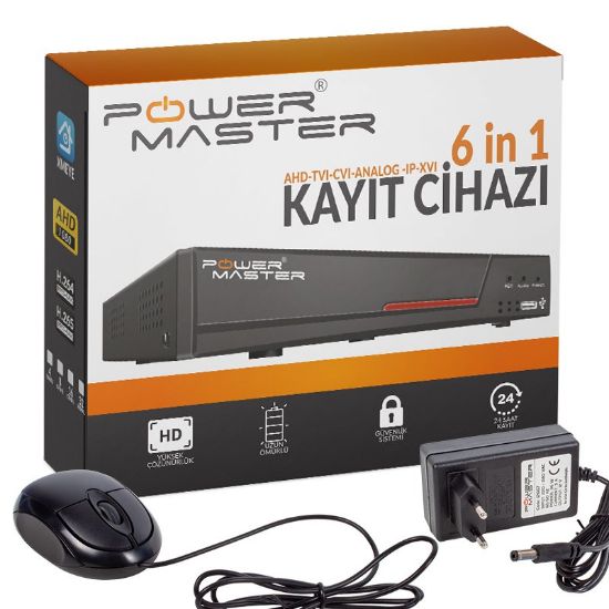 POWERMASTER PM-4410 4 KANAL 6IN1 DVR KAYIT CİHAZI (H265) resmi