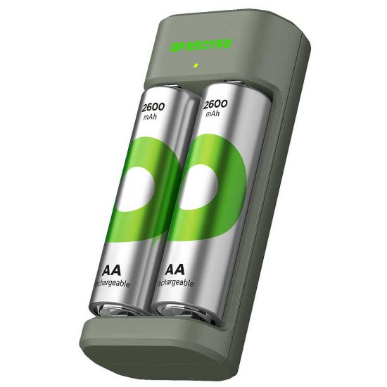 GP RECYKO E221 2 X 2600 MAH R6 AA PİLLİ PİL ŞARJ CİHAZI (GP-E221/270AHCER21-2GTLB2) resmi