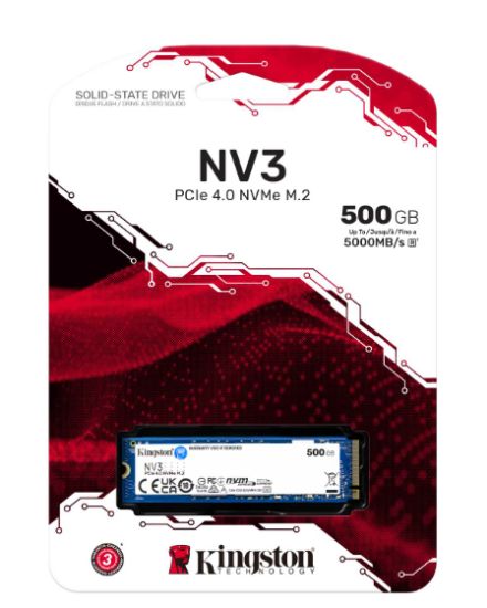 500GB KINGSTON NV3 SNV3S/500G 6000/2200MB/S M.2 NVMe PCIe 4.0 resmi