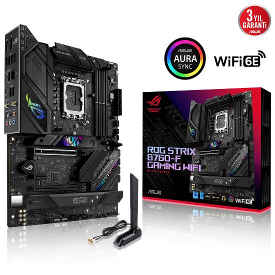 ASUS ROG STRIX B760-F GAMING WIFI DDR5 DP HDMI 3xM2 USB3.2 WiFi BT RGB LAN ATX 1700P  resmi