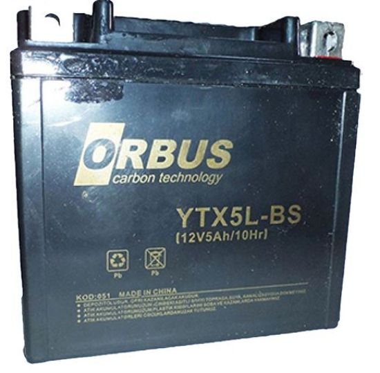 ORBUS YTX5L-BS 12V 5A MOTOSİKLET AKÜSÜ (114 X 70 X 106 MM) (1.8KG) resmi