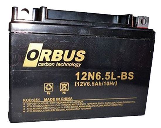 ORBUS 12N6.5L-BS 12V 6.5A MOTOSİKLET AKÜSÜ (139 X 66 X 100 MM) (2.05KG) resmi