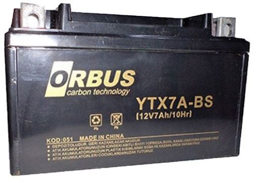 ORBUS YTX7A-BS 12V 7A MOTOSİKLET AKÜSÜ (152 X 88 X 98 MM) (2.5KG) resmi