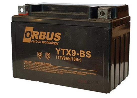 ORBUS YTX9-BS 12V 9A MOTOSİKLET AKÜSÜ (150 X 86 X 107 MM) (2.9KG) resmi