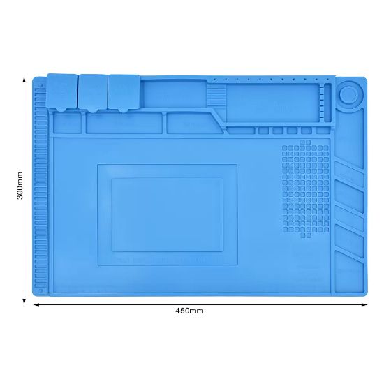 POWERMASTER S-160 ISIYA DAYANIKLI SİLİKON TAMİR ONARIM LEHİM MATI PEDİ MAGNETLİ-ANTİSTATİK (45X30 CM) resmi