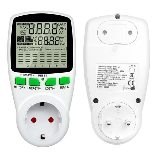 GESİ PM-1453 DİJİTAL WATTMETRE ENERJİ SARFİYAT ÖLÇER TÜKETİM ÖLÇER 220 VOLT 16 AMPER 3680 WATT PRİZ resmi