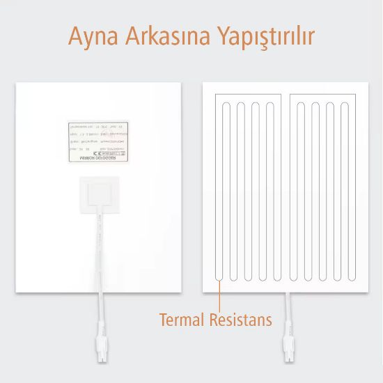 BANYO TUVALET AYNASI BUĞU BUHAR ÖNLEYİCİ ENGELLEYİCİ ISITICI FİLM REZİSTANS 30X20CM (220 VOLT İLE ÇALIŞIR) resmi