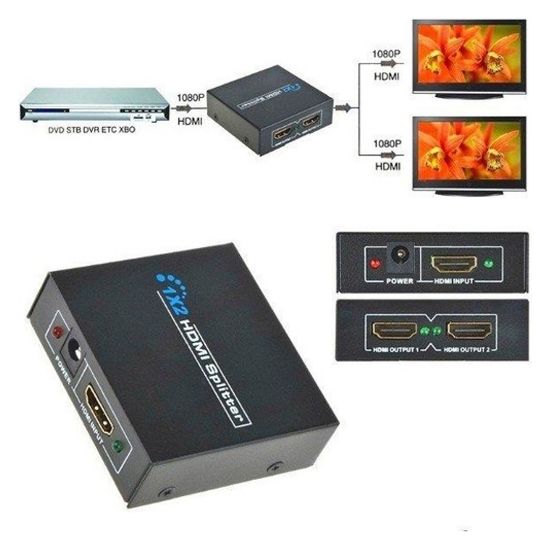 ROSE HDMI-102 1.4V 1080İ-1080P 3D 1X2 HDMI DAĞITICI ÇOKLAYICI SPLITTER resmi