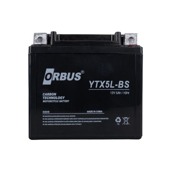 ORBUS YTX5L-BS 12V 5A MOTOSİKLET AKÜSÜ (114 X 70 X 106 MM) (1.8KG) resmi