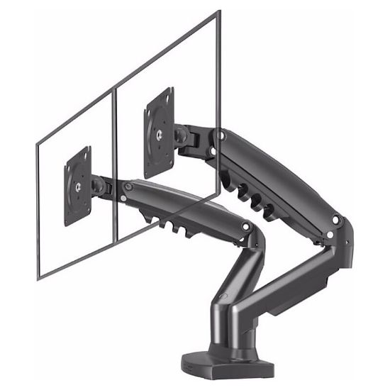 VONTECH F160  MNT02 17-27 AMORTİSÖRLÜ STAND ÇİFT KOL LCD / LED MONİTÖR TUTUCU STAND ASKI APARATI resmi