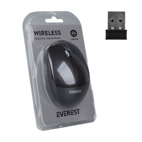 EVEREST SMW-88 USB 2.4GHZ SİYAH 1200 DPI KABLOSUZ MOUSE resmi