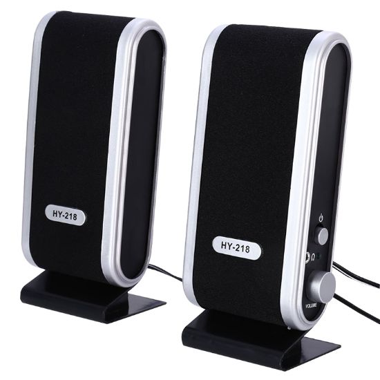 MAGICVOICE HY-218 1+1 USB İNCE TASARIM SİYAH HOPARLÖR - SPEAKER resmi