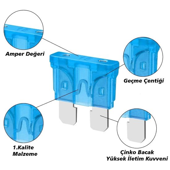 BIÇAKLI OTO SİGORTA 15 AMPER resmi