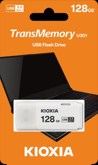 128GB USB3.2 GEN1 KIOXIA BEYAZ USB BELLEK LU301W128GG4 resmi