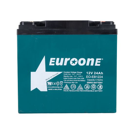 EUROONE EO-EB1224 12V 24AH E-BIKE ELEKTRİKLİ BİSİKLET AKÜSÜ (180 X 76 X 167 MM) resmi