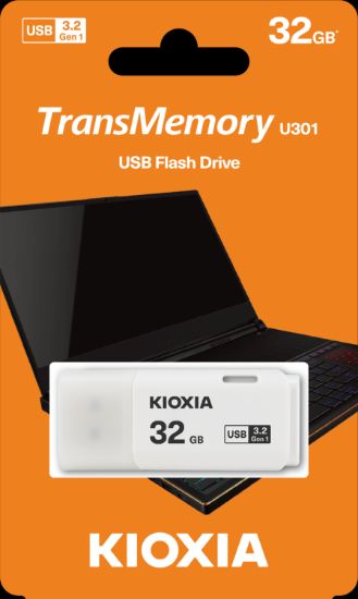 32GB USB3.2 GEN1 KIOXIA BEYAZ USB BELLEK LU301W032GG4 resmi