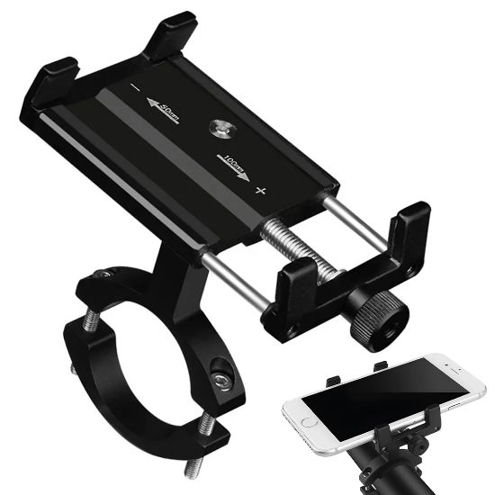 POWERWAY MT15 MOTOSİKLET BİSİKLET SCOOTER İÇİN DAYANIKLI GİDON UYUMLU CNC ALÜMİNYUM TELEFON TUTUCU resmi