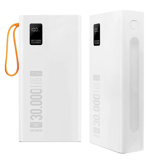 POWERWAY QC30S 30000 MAH DİJİTAL GÖSTERGELİ KENDİNDEN KABLOLU POWERBANK resmi