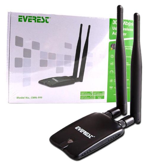 EVEREST EWN-999 300 MBPS ÇİFT ANTENLİ WIRELESS ADAPTÖR resmi