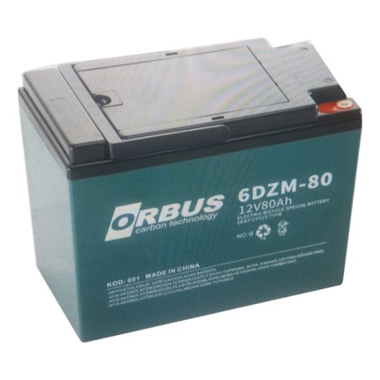 ORBUS 6DZM-80 12 VOLT - 80 AMPER ELEKTRİKLİ BİSİKLET AKÜSÜ (175 X 120 X 226 MM) resmi