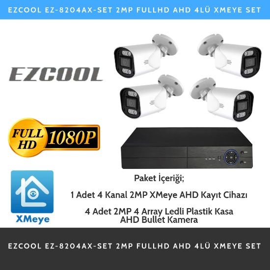 EZCOOL EZ-8204AX-SET 2MP FULLHD AHD 4LÜ XMEYE SET resmi