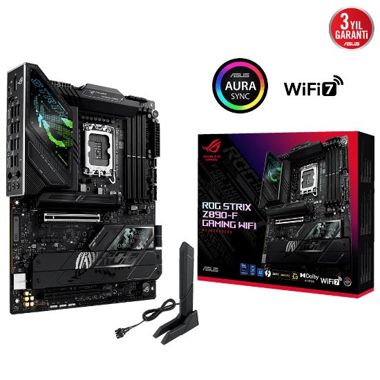 ASUS ROG STRIX Z890-F GAMING WIFI DDR5 5XM2 USB3.2 RGB LAN ATX resmi