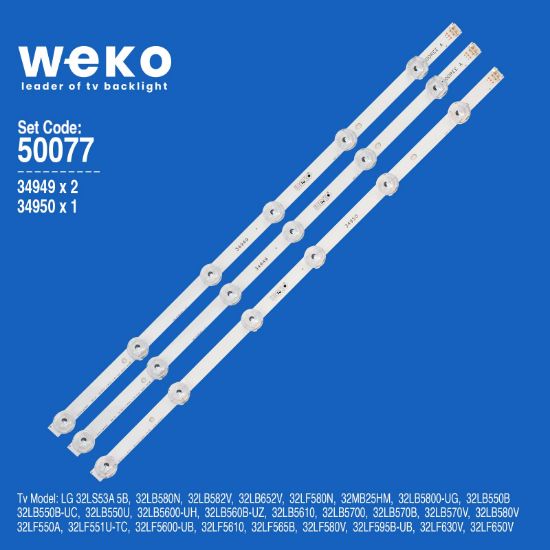 WKSET-5077 34949X2 34950X1 LG INNOTEK DRT 3.0 32 3 ADET LED BAR resmi