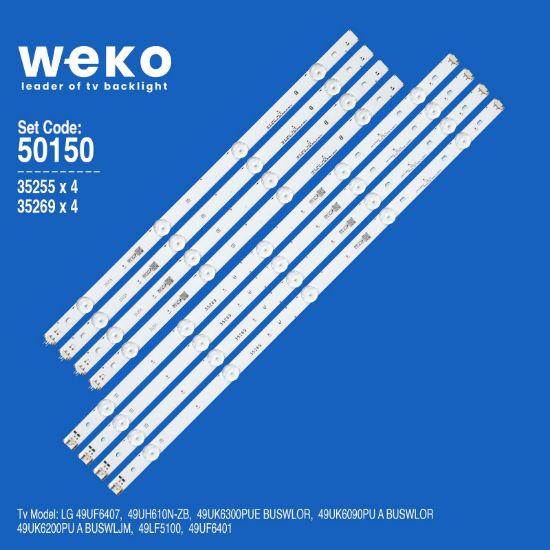 WKSET-5150 35255X4 35269X4 LGE_WICOP_49INCH_UHD_REV06 8 ADET LED BAR resmi