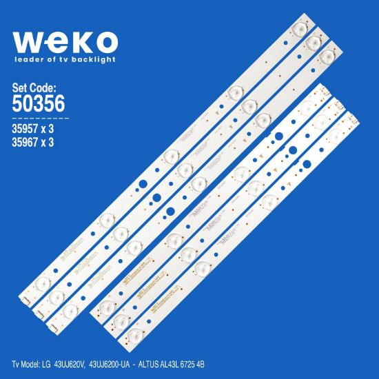 WKSET-5356 35957X3 35967X3 CRH-A4330300105R74CRVE1.0/CRH-A4330300104L74C REV1.0  6 ADET LED BAR resmi