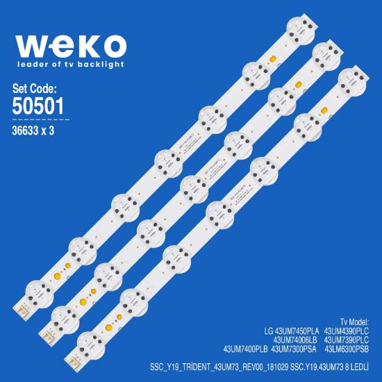 WKSET-5501 36633X3 SSC_Y19_TRİDENT_43UM73_REV00_181029 3 ADET LED BAR resmi