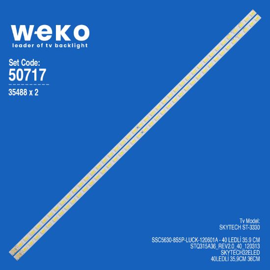 WKSET-5717 35488X2 SSC5630-8S5P-LUCK-120601A 2 ADET LED BAR (40LED) resmi