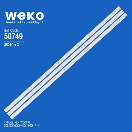 WKSET-5749 35210X3 SDL400FY(QD0-400)_40E36_A_X1  3 ADET LED BAR 1,3 VOLT resmi