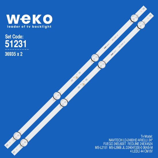 WKSET-6231 36935X2 MS-L2151 / MS-L2668 V2 / JL.D24041330-0 06AS-M  2 ADET LED BAR resmi