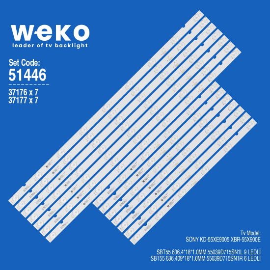 WKSET-6446 37176X7 37177X7 SBT55 636 55039D715SN1L/R 14 ADET LED BAR resmi