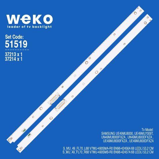 WKSET-6518 37213X1 37214X1 V7MU-490SMA/B 2 ADET LED BAR (68LED) resmi