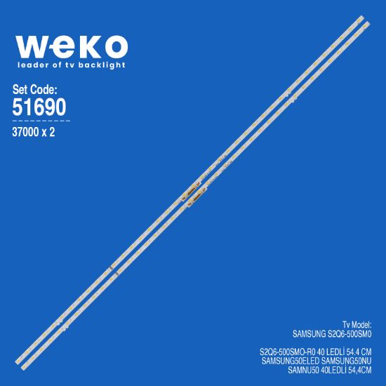 WKSET-6690 37000X2  S2Q6-500SM0-R0  2 ADET LED BAR TWO COLOR (İKİ RENK) (40LED) resmi