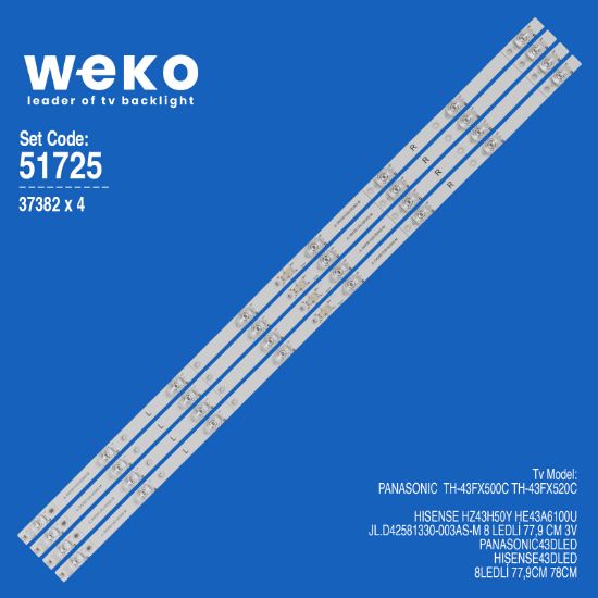 WKSET-6725 37382X4 JL.D42581330-003AS-M 4 ADET LED BAR resmi