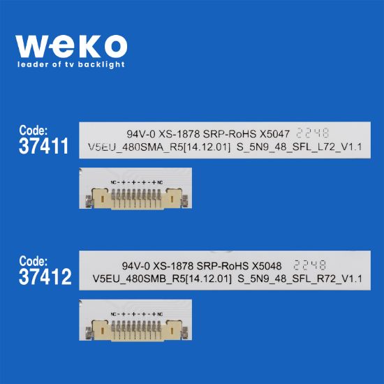 WKSET-6764 37411X1 37412X1 V5EU-480SMA/B  2 ADET LED BAR (72LED) resmi