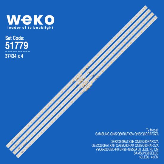 WKSET-6779 37434X4 V9Q6-820SM0-R0 BN96-48256A 4 ADET LED BAR (BLUE) (50LED) resmi