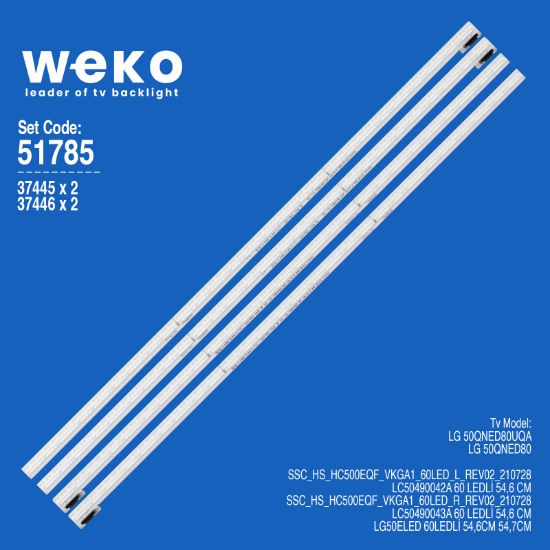 WKSET-6785 37445X2 37446X2 SSC_Y22_75QNED80_BOE_66LED_A/B  4 ADET LED BAR (66LED) BLUE resmi