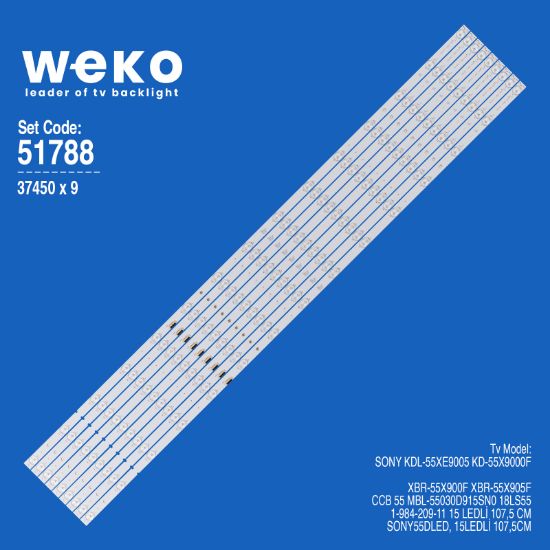 WKSET-6788 37450X9 CCB 55 MBL-55030D915SN0 18LS55 1-984-209-11 9 ADET LED BAR resmi