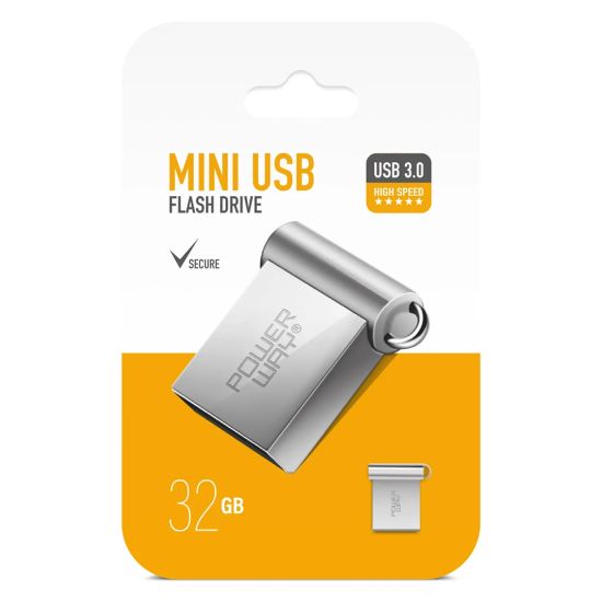 POWERWAY 32 GB USB 3.0 METAL MINI FLASH BELLEK resmi