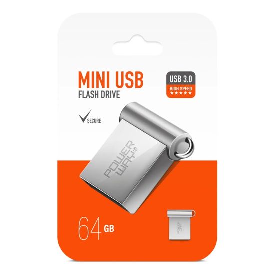 POWERWAY 64 GB USB 3.0 METAL MINI FLASH BELLEK resmi