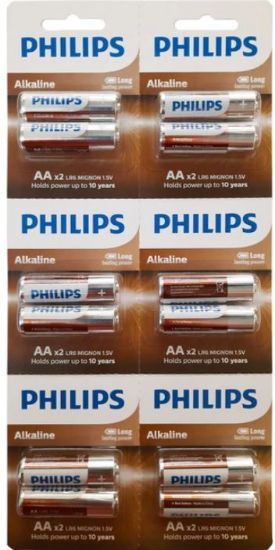 PHILIPS AA ALKALİN KALEM PİL 12Lİ KARTELA resmi