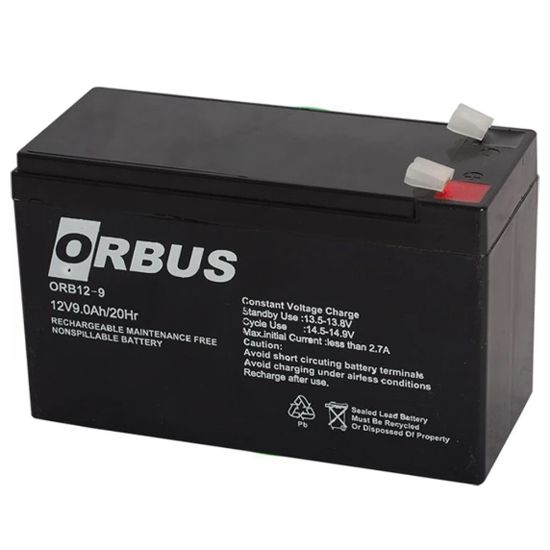 ORBUS 12 VOLT - 9 AMPER AKÜ (150 X 65 X 90 MM) resmi