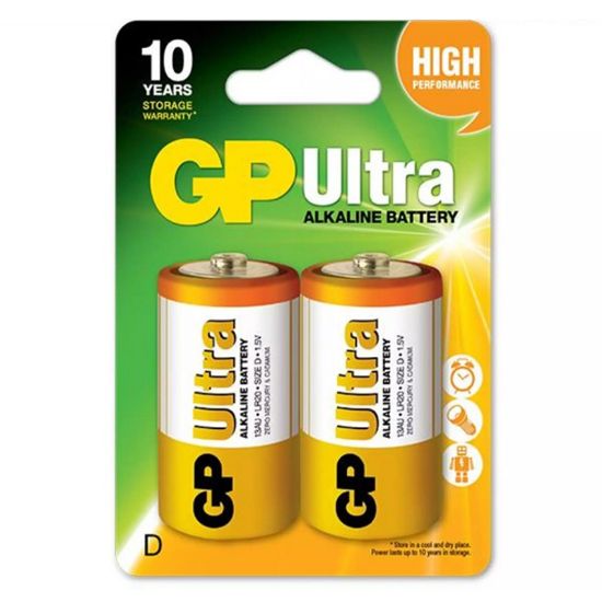 GP 13AU-2U2 ULTRA ALKALIN D BÜYÜK BOY KALIN PİL LR20 (2Lİ PAKET FİYATI) resmi