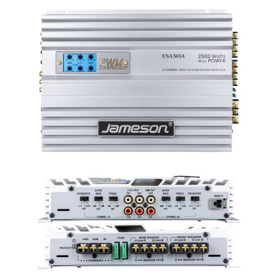 JAMESON USA-505A 4 KANAL 2500 WATT OTO ANFİ resmi