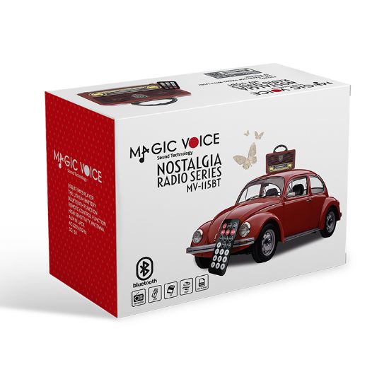 MAGICVOICE MV-115BT USB/SD/FM/BLUETOOTH DESTEKLİ NOSTALJİK RADYO resmi